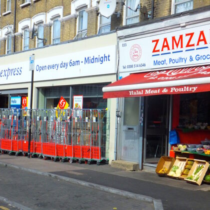 If you can't beat them join them ZAMZAM vs Tesco. Location: Romford Road, Manor Park.