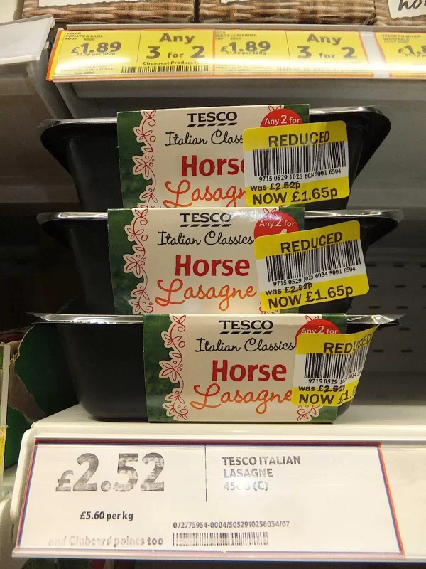 Tesco Horse Meat Lasagne (2013 horse meat scandal) www.facebook.com/ctttdining