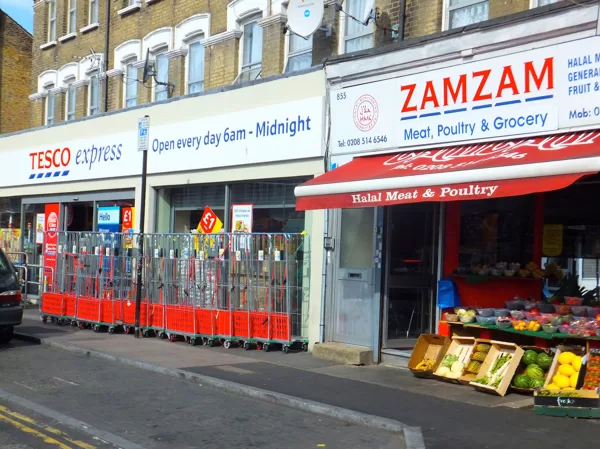 If you can't beat them join them ZAMZAM vs Tesco. Location: Romford Road, Manor Park.