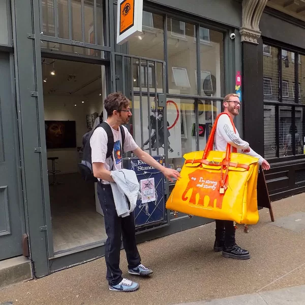 SAINSBURY'S BIRKIN BAG Outside Secret Art London Gallery