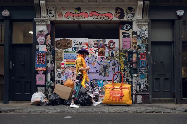 SAINSBURY'S BIRKIN BAG Outside Secret Art London Gallery
