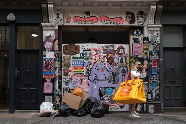 SAINSBURY'S BIRKIN BAG Outside Secret Art London Gallery