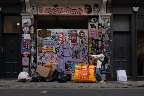 SAINSBURY'S BIRKIN BAG Outside Secret Art London Gallery